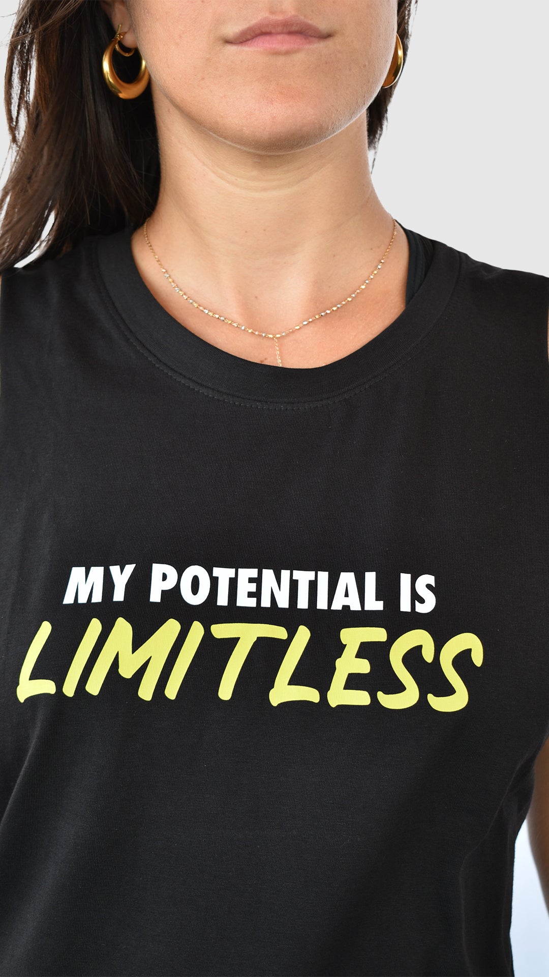 MY POTIENTIAL IS LIMITLESS TANKTOP IN BLACK